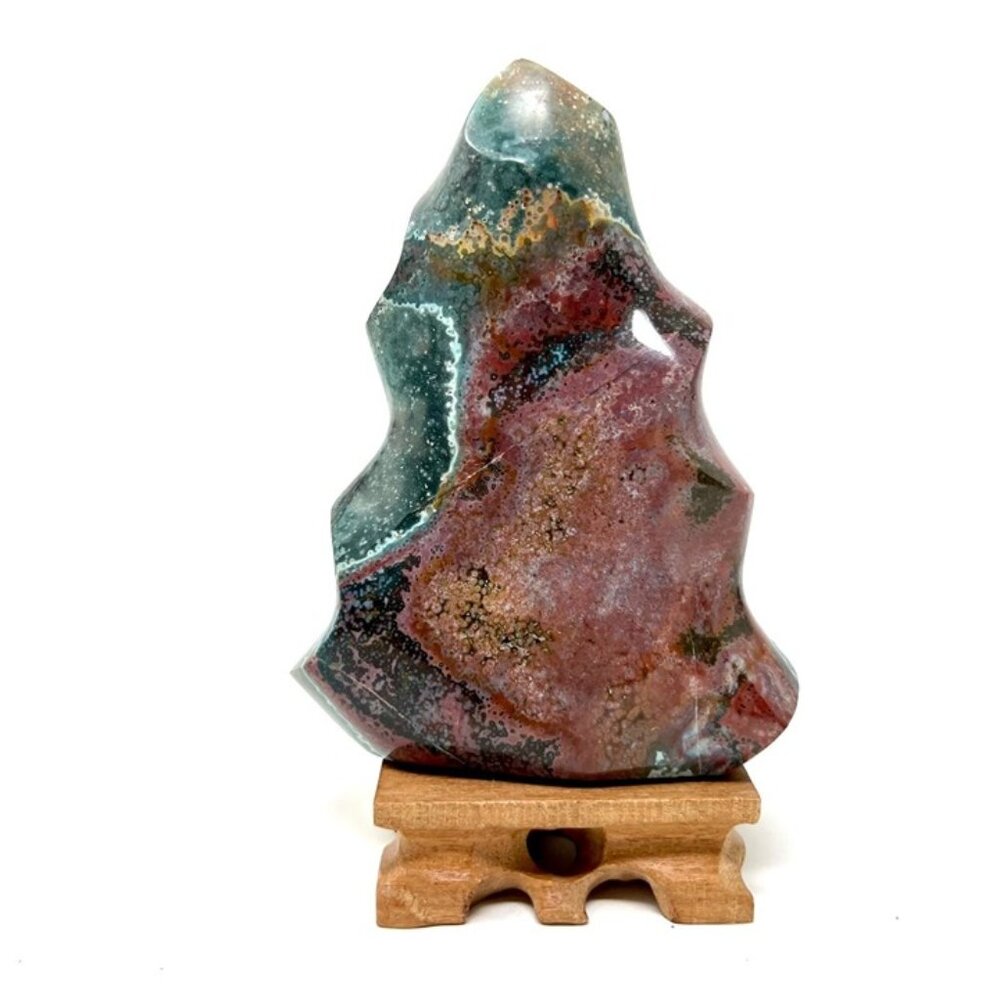 Ocean Jasper HUGE Carving Crystal Stone Sphere Tower Rock freeform fire Flame